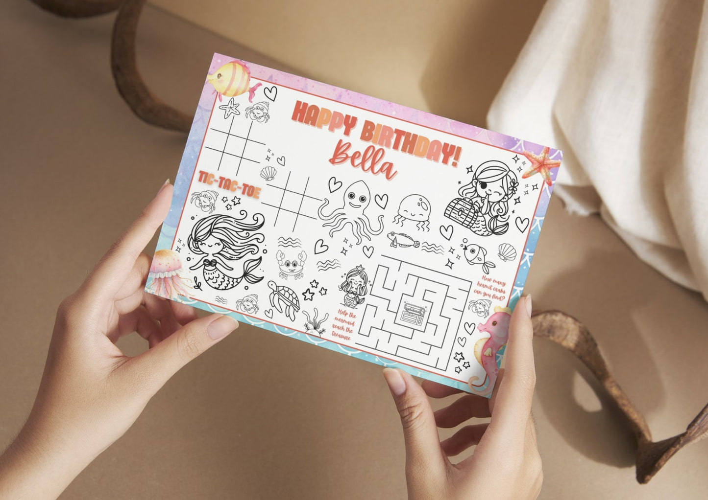 Mermaid Lagoon - Editable Colouring Pages - Digital Download