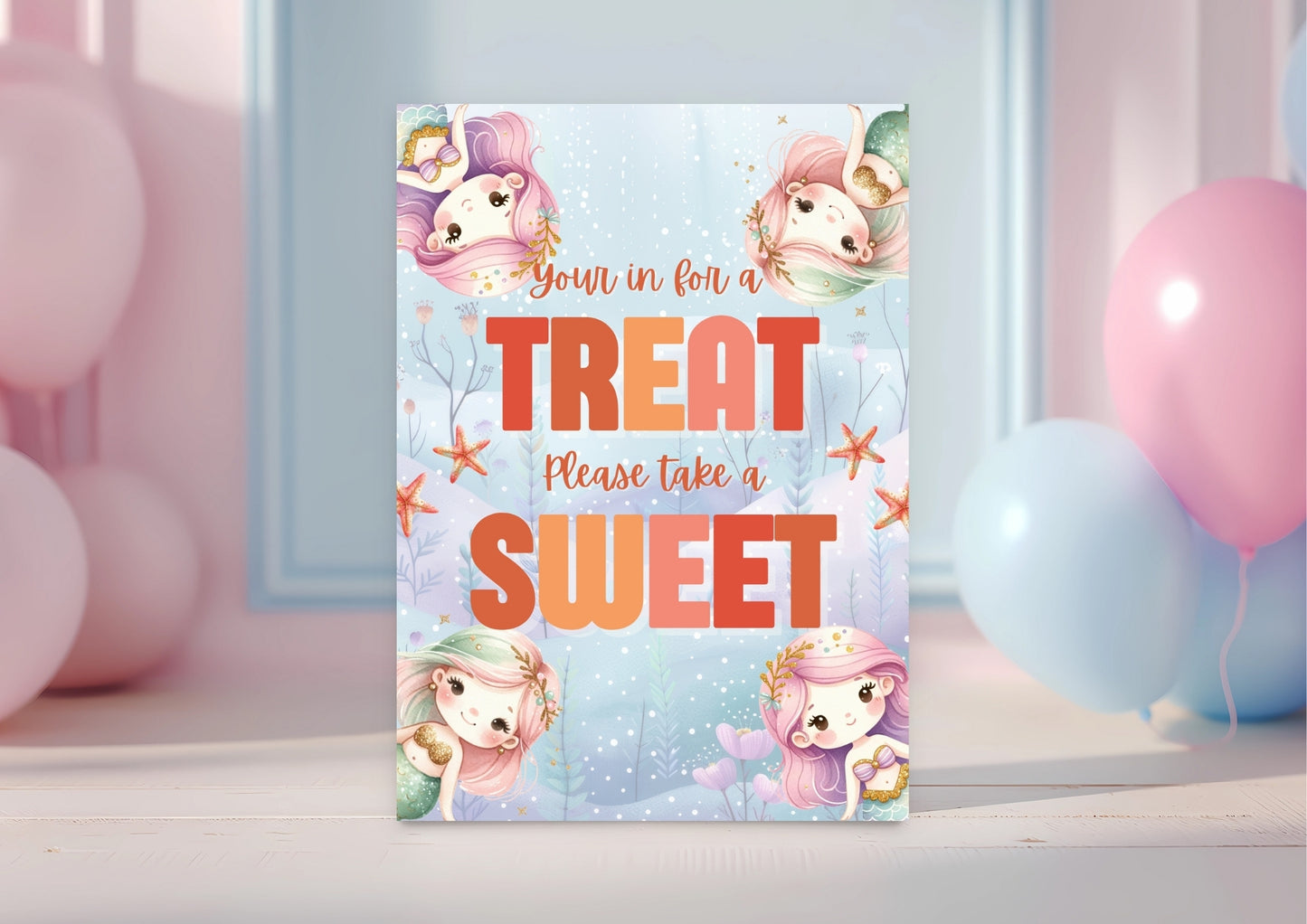 Mermaid Lagoon - Sweet Treats Sign - Digital Download