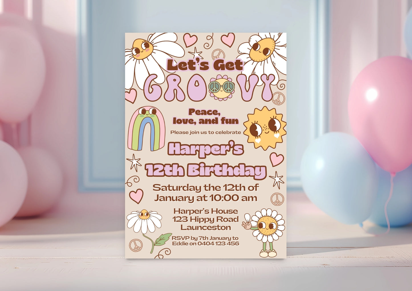 Sunshine Journey Invitation - Personalised and Printed - Pack of ten