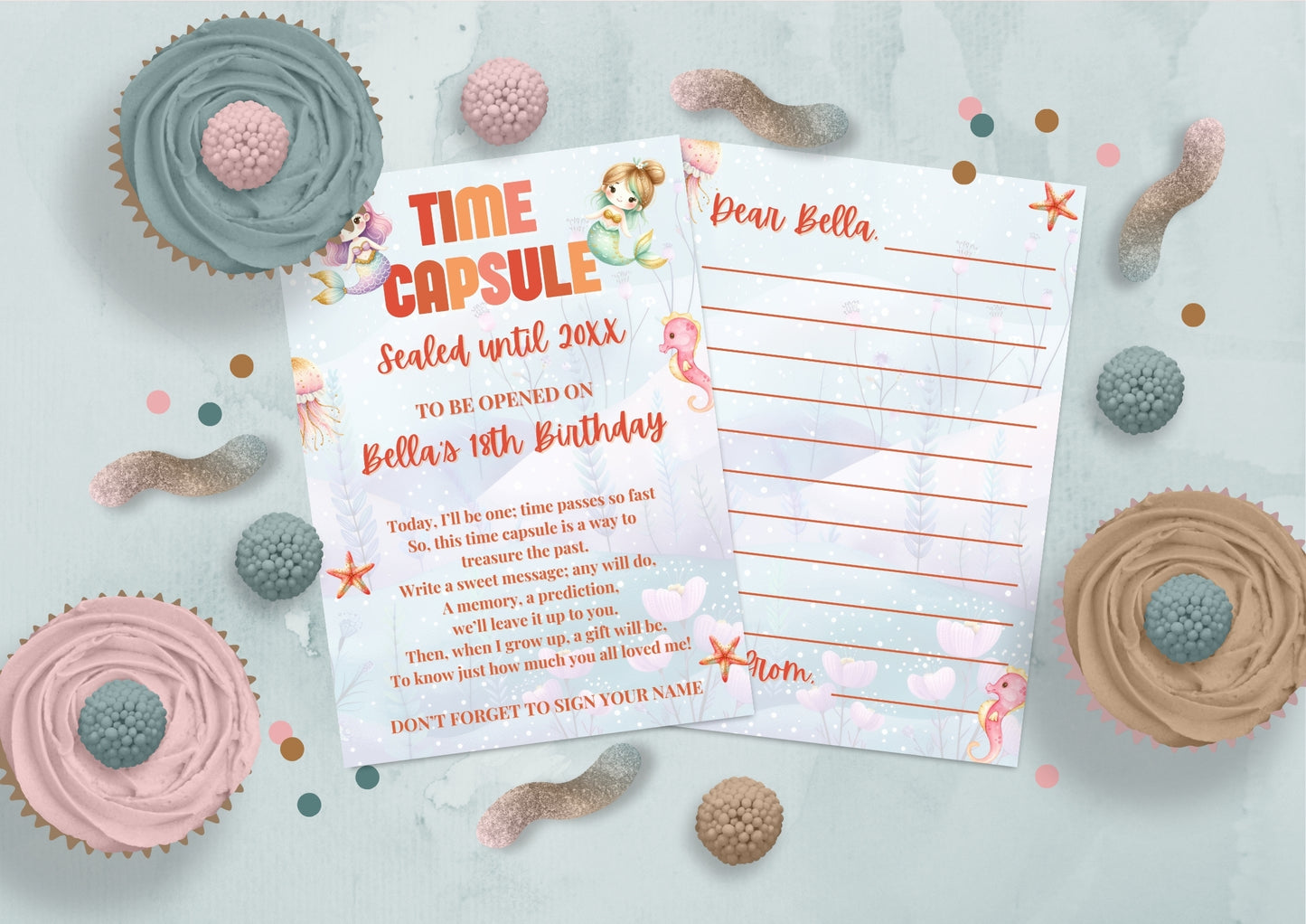 Mermaid Lagoon - Editable Time Capsule - Digital Download