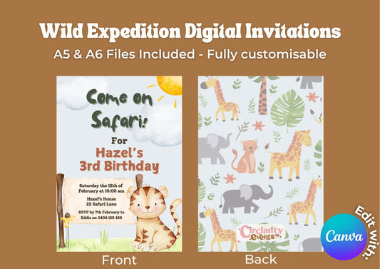 Wild Expedition Invitation - Digital Download