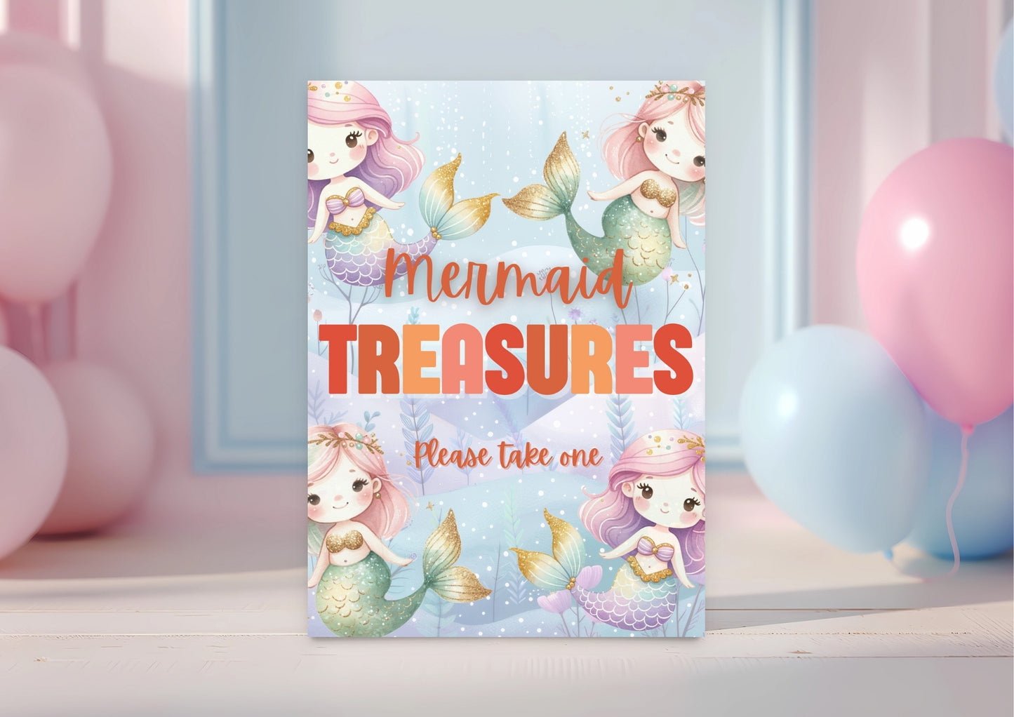 Mermaid Lagoon - Favours Sign - Digital Download