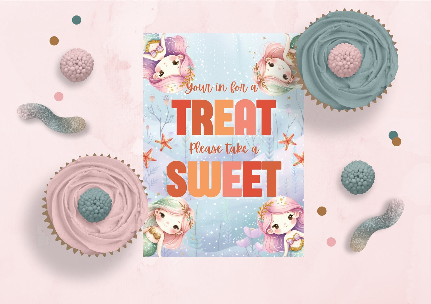 Mermaid Lagoon - Sweet Treats Sign - Digital Download