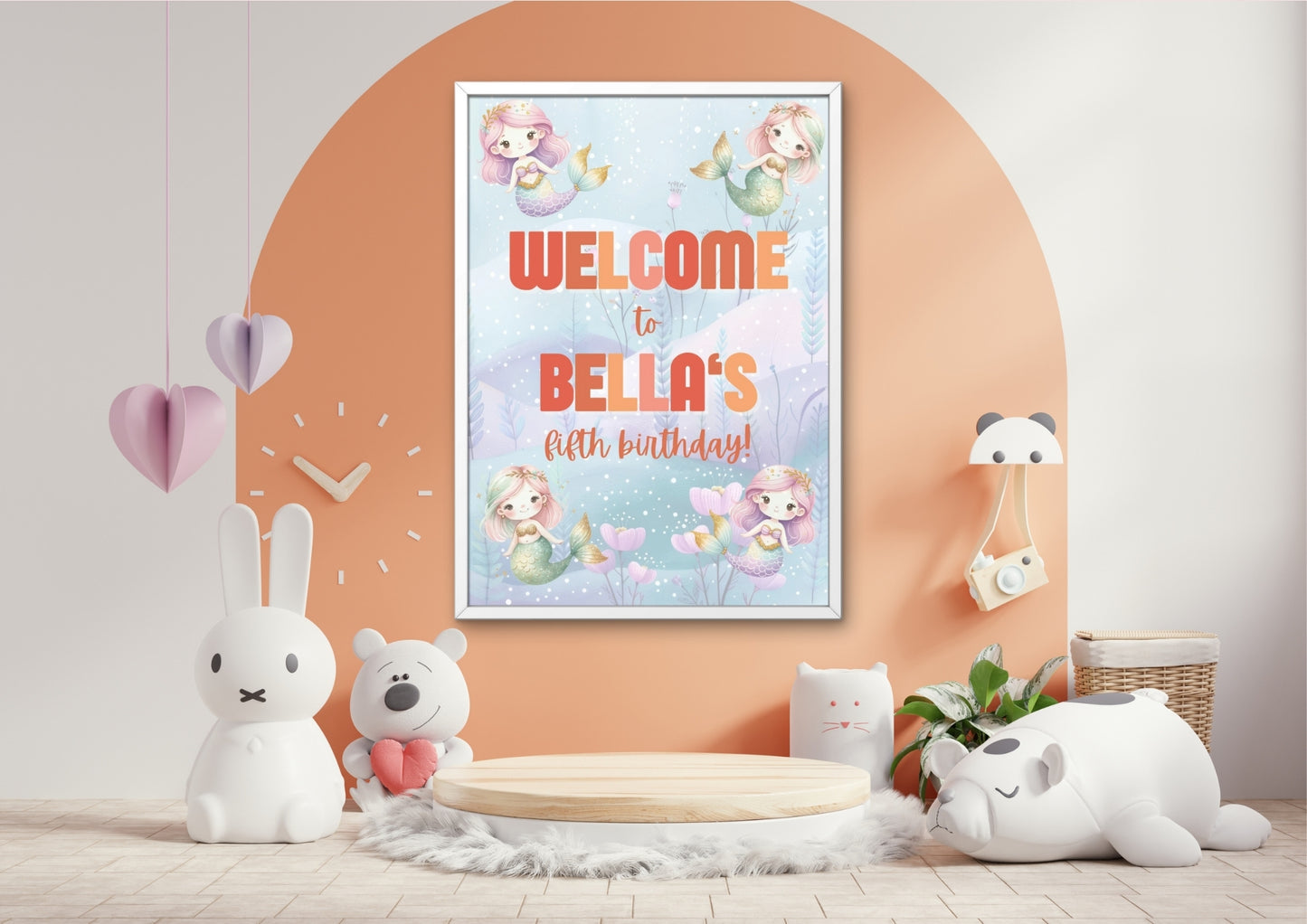 Mermaid Lagoon - Editable Welcome Sign - Digital Download