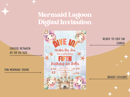 Mermaid Lagoon Invitation - Digital Download