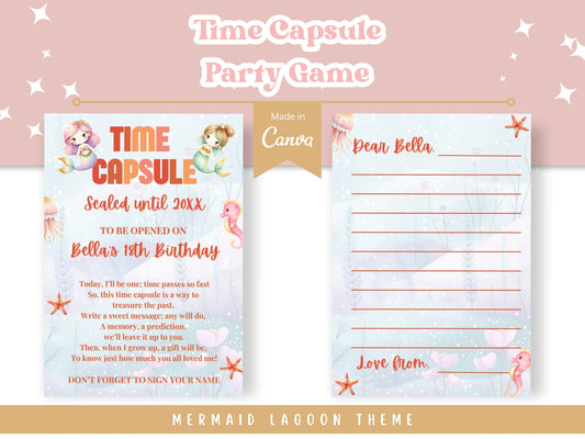 Mermaid Lagoon - Editable Time Capsule - Digital Download
